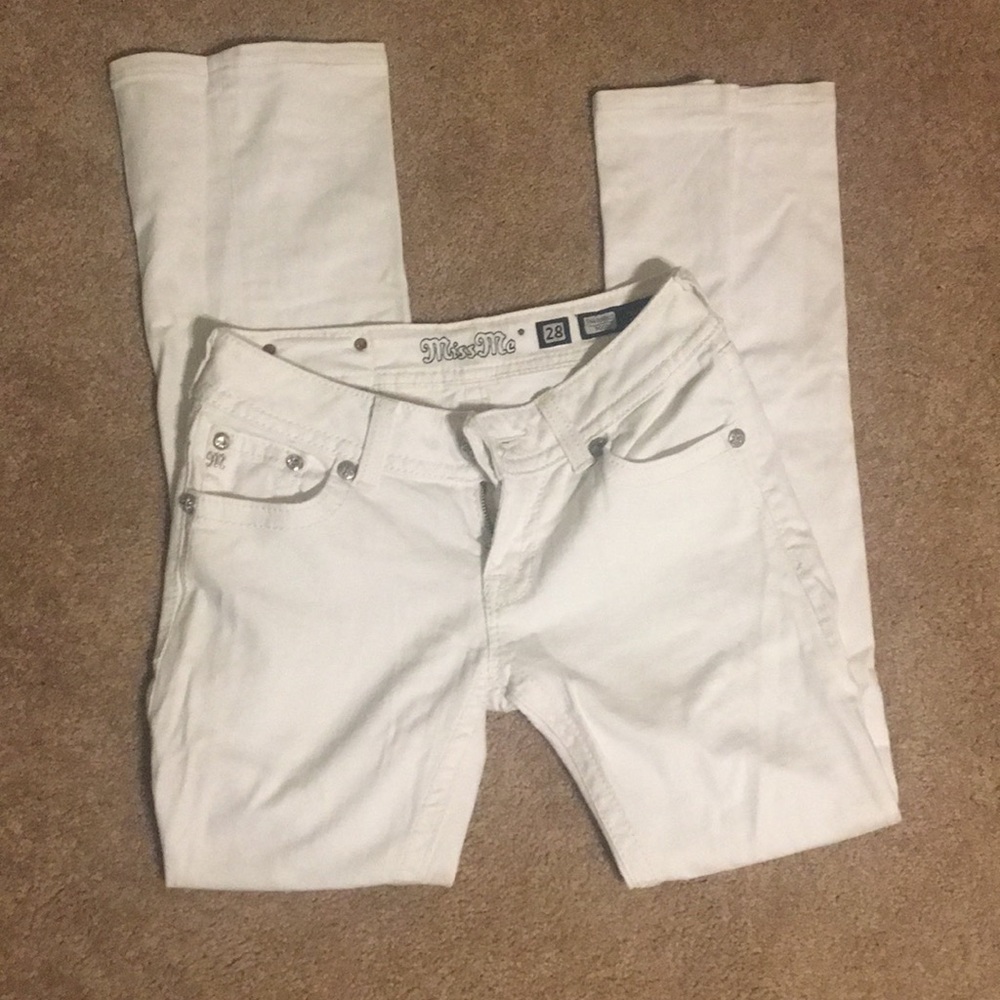 Miss Me white bootcut jeans